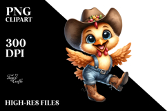 Farm Cowboy Chicken | Sublimation | Clipart Product Image 2