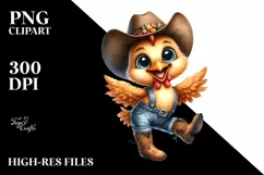 Farm Cowboy Chicken | Sublimation | Clipart Product Image 3