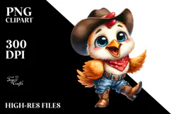 Farm Cowboy Chicken | Sublimation | Clipart Product Image 2