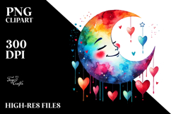 Smiling Half Moon Digital Painting PNG Product Image 2