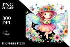 Colorful Whimsical Fairy Watercolor Sublimation Clipart Product Image 3