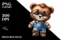 Bear with Funny Haircut and Flower | Clipart Product Image 3