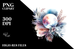 Abstract Moon Foliage Clouds | Sublimation | Clipart Product Image 2