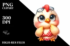 a Funny Baby Chicken Portrait Clipart Product Image 3