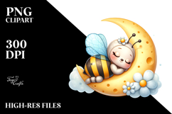 Sleeping Moon Sticker Clipart Product Image 2