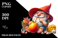 Gnome with Red Hat and Mango PNG Product Image 2