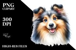 Watercolor Painting with Cute Baby Shetland Sheepdog Product Image 2