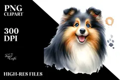 Happy Shetland Sheepdog, Cheerful and Bright, PNG Product Image 2
