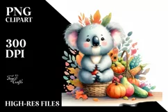 Artistic Koala,Basket of Vegetables |Clipart Product Image 3