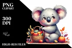 Artistic Koala,Basket of Vegetables |Clipart Product Image 3