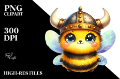 Vibrant Baby Bee with Viking Helmet PNG Product Image 2