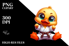 Fierce Baby Duck in Karate Outfit, PNG Product Image 2