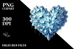 Icy 3D Diamond Heart PNG Product Image 2