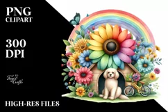 Watercolor DOG House | Large Flower Clipart Product Image 1