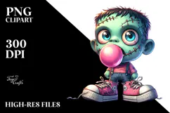 Funny Frankenstein with Mismatched Shoes PNG Product Image 2