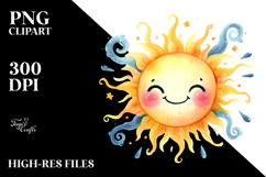 Smiling Whimsical Sun PNG Product Image 2