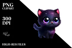 Vibrant Baby Black Cat, Transparent PNG Product Image 2