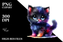 Vibrant Baby Black Cat, Transparent PNG Product Image 2