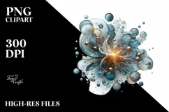 Shiny Cosmos Golden | Sublimation Clipart Product Image 1