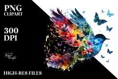 Colorful Bird made of Butterfly Silhouettes Product Image 2