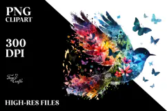 Colorful Bird made of Butterfly Silhouettes Product Image 2