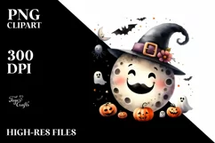 Funny Watercolor Wimsical Halloween Clipart Product Image 1