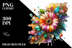 Watercolor Luxury Flower Splash Clipart Product Image 1