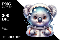Cute Baby Koala Astronaut PNG Product Image 2