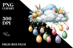 Bunny with Easter Eggs PNG Product Image 2