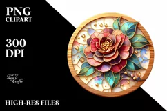Stained Camellia Wood Splash | Sublimation Clipart Product Image 1