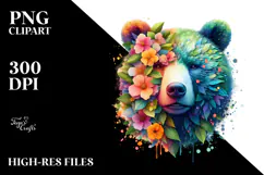 Vibrant Bear with Flowers, 20 oz Tumbler Product Image 2
