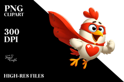 Playful Bird with Superhero Cape PNG Product Image 2