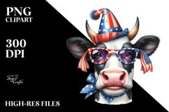 Enthusiastic Cow Portrait | Clipart Product Image 1