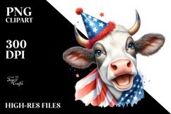 Enthusiastic Cow Portrait | Clipart Product Image 1