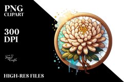 Wooden Chrysanthemum | Summer Clipart Product Image 3
