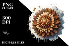 Wooden Chrysanthemum | Summer Clipart Product Image 3