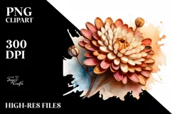 Wooden Chrysanthemum | Sublimation Clipart Product Image 3