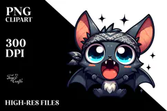 Goofy Cartoon Bat with Bandana PNG Product Image 2