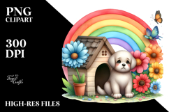 Watercolor DOG House | Large Flower Clipart Product Image 2