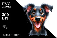 Cute Doberman Pinscher, High-Quality PNG Product Image 2