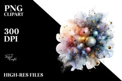 Abstract Shiny Cosmos Watercolor Clipart Product Image 1