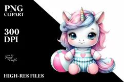 Baby Unicorn in Beach Suit | Sublimation | Clipart Product Image 3