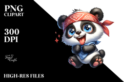 Goofy Panda with Bandana, Centered PNG Product Image 2