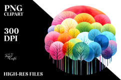 Colorful Rainbow Trees, Transparent PNG Product Image 2