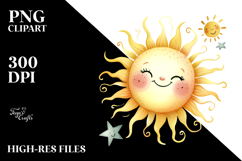 Simple Smiling Sun, PNG Product Image 2