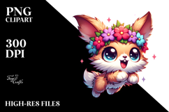 Cute Bunny with Flower Crown PNG Product Image 2