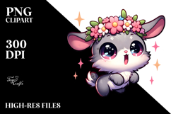 Cute Bunny with Flower Crown PNG Product Image 2