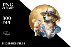 Beach Dog with Cocktail PNG Product Image 2