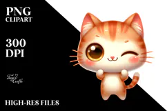 Exaggerated Cartoon Cat with Party Hat PNG Product Image 2