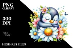 Colorful Baby Penguin Sleeping | Summer Clipart Product Image 3